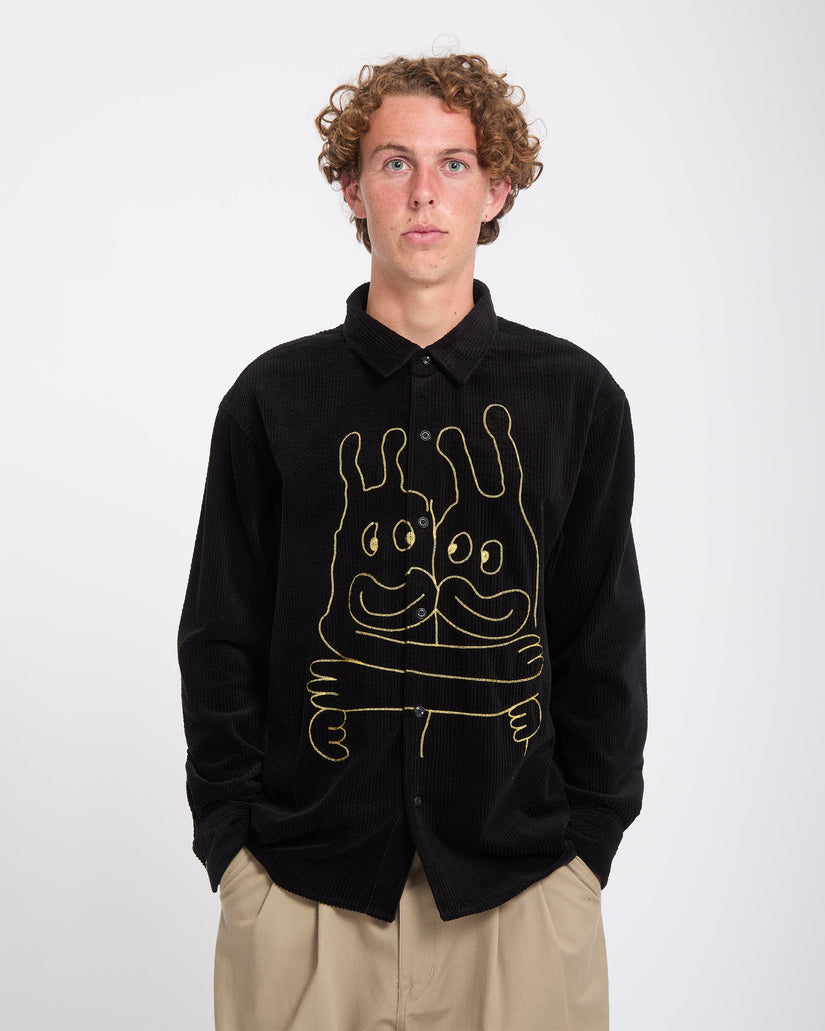 Ozzy Corduroy Shirt - Black