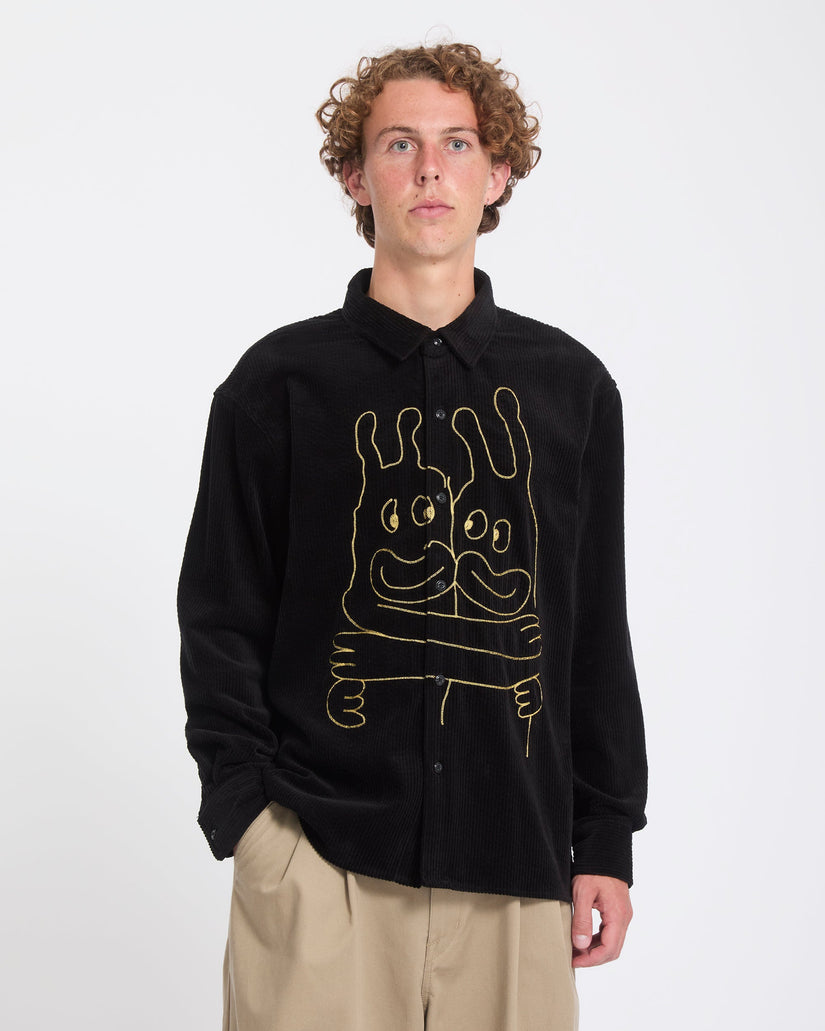 Ozzy Corduroy Shirt - Black