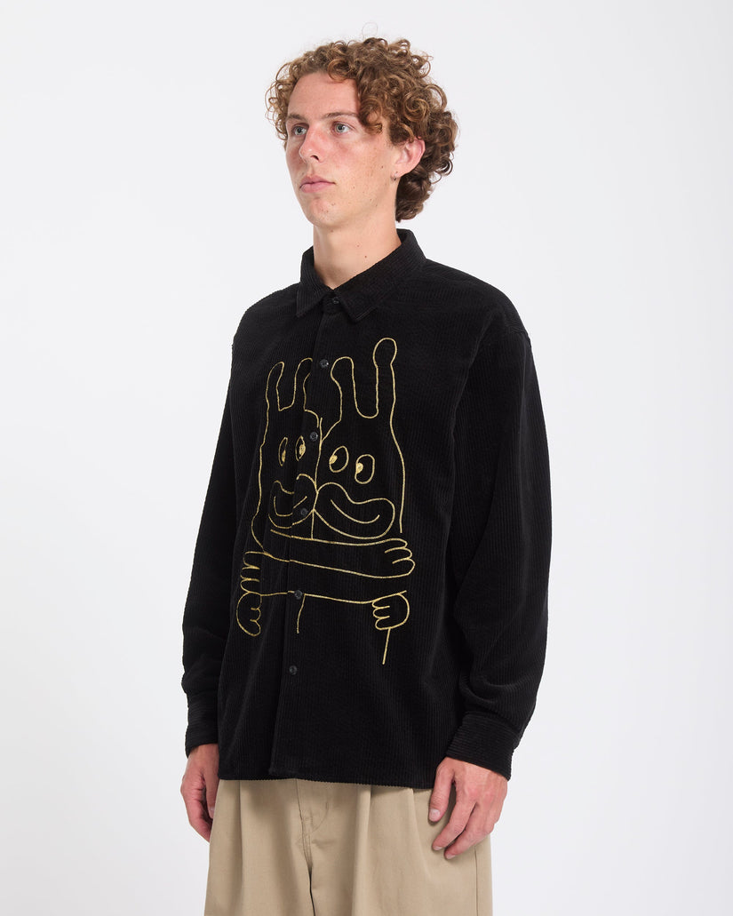 Ozzy Corduroy Shirt - Black