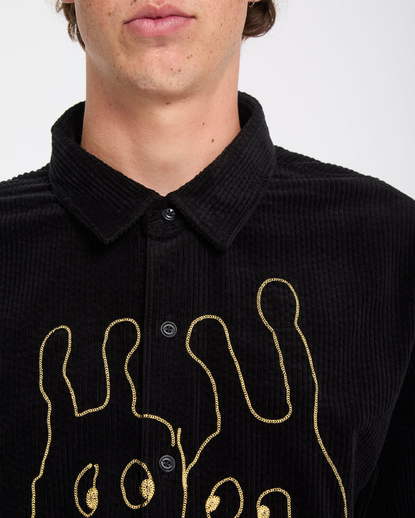 Ozzy Corduroy Shirt - Black