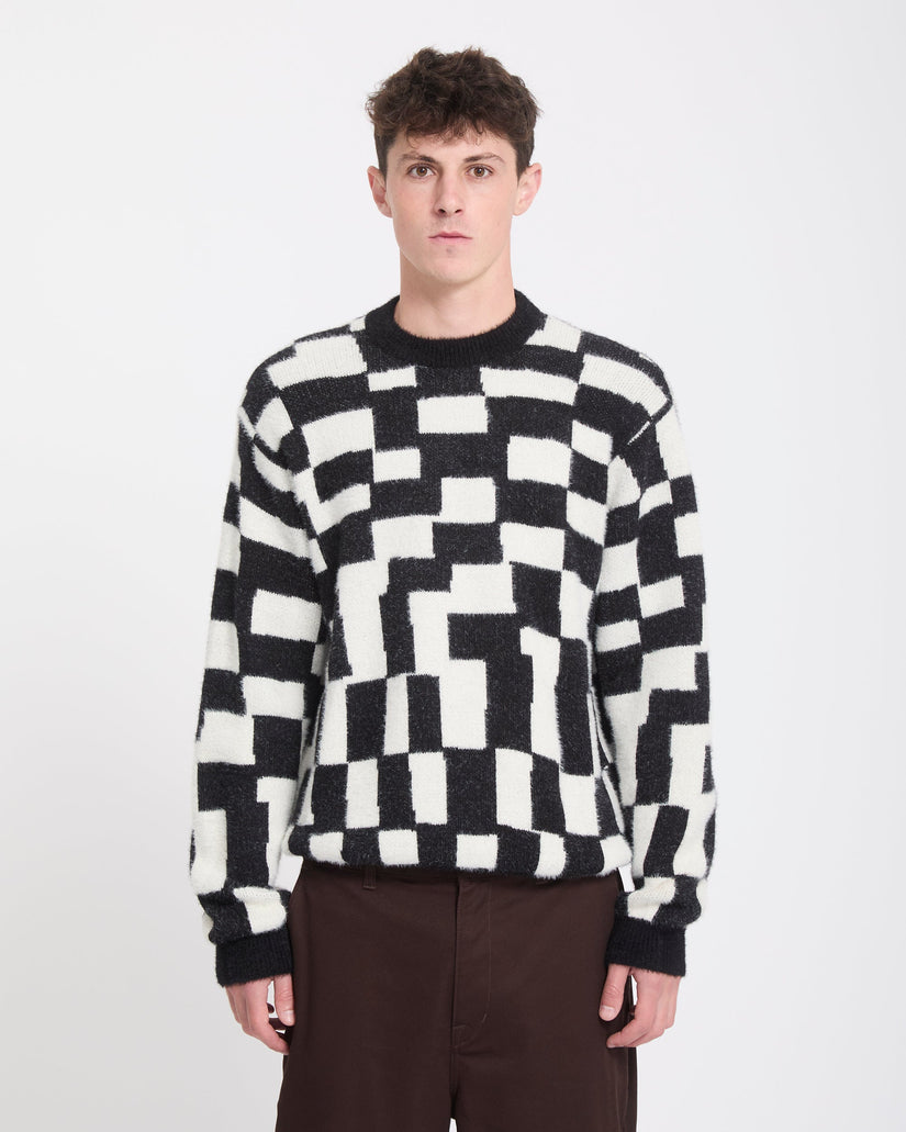 Carrau Check Sweater - Black