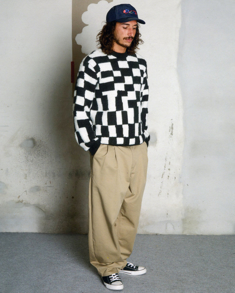 Carrau Check Sweater - Black