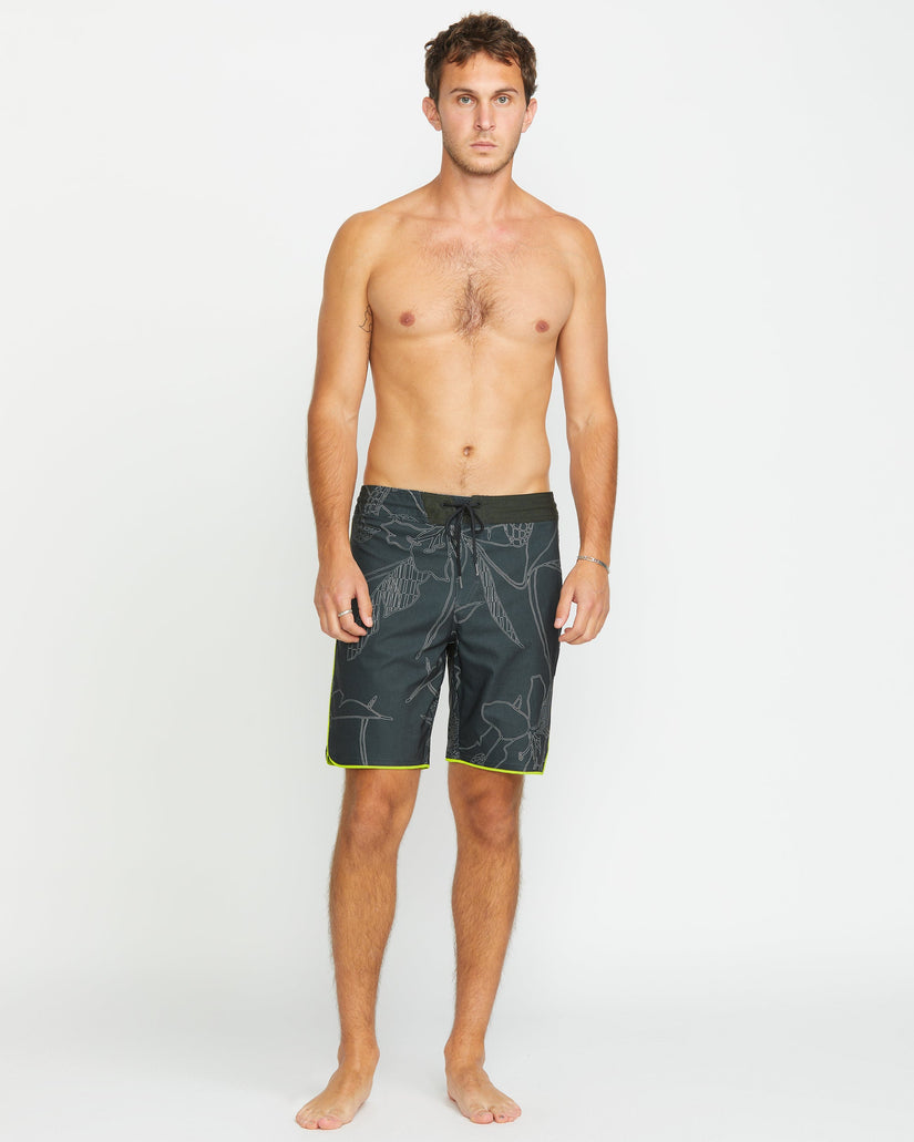 Mister Fib Scallop Stoney 19" Boardshort - STEALTH
