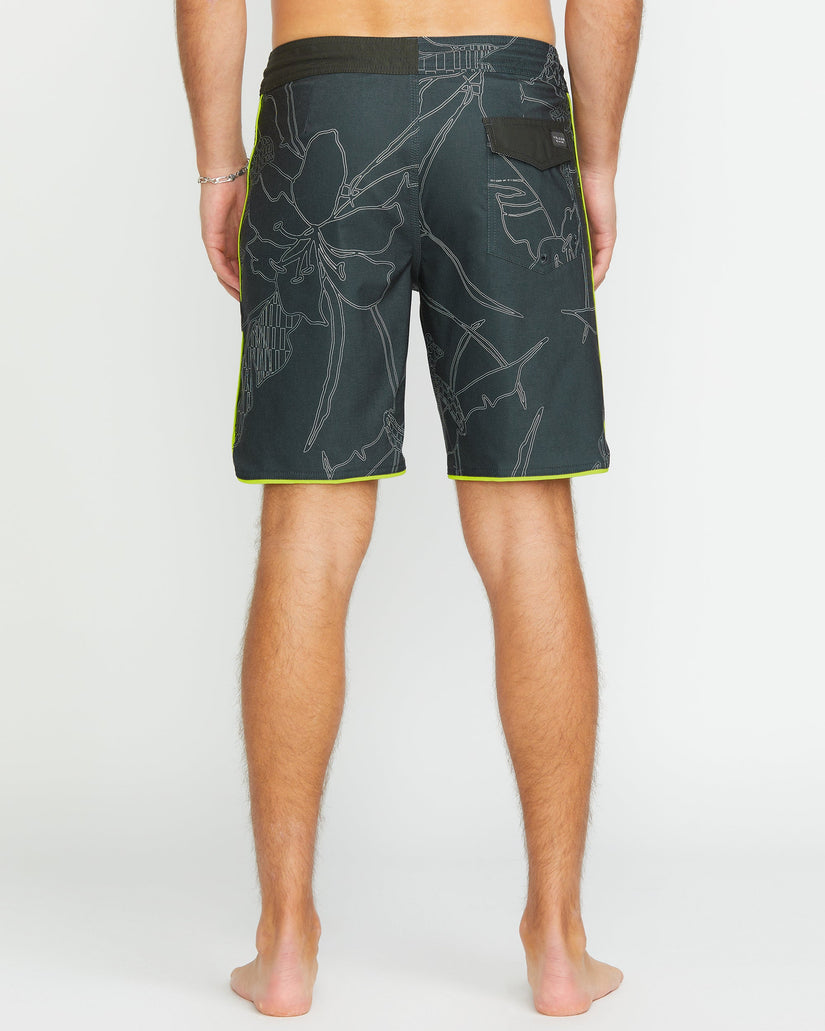 Mister Fib Scallop Stoney 19" Boardshort - STEALTH