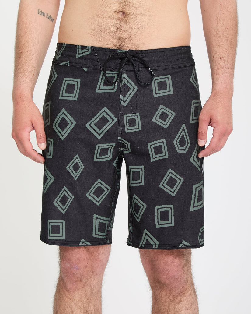 Contact Scallop Stoney 19" Boardshort - Black