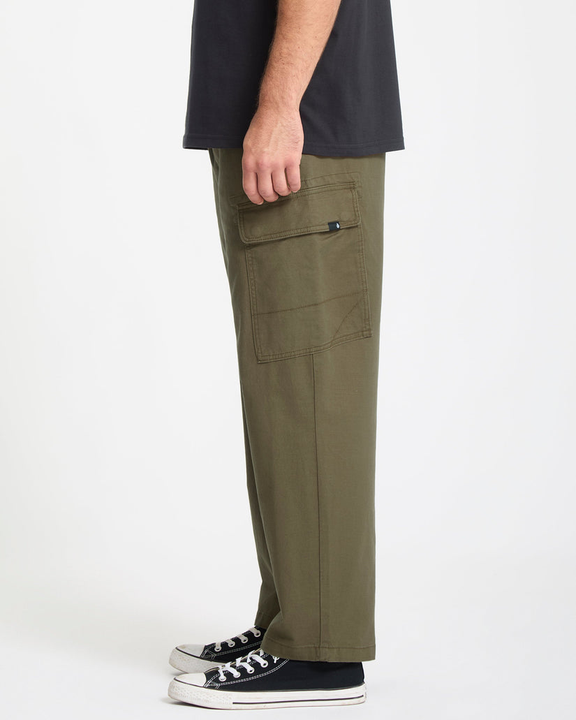 Billow Tapered Elasticated Waist Cargo - Sage Leaf
