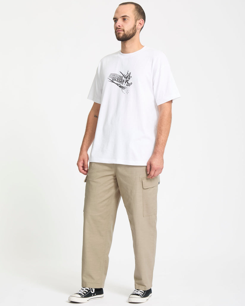 Billow Tapered Elasticated Waist Cargo Trousers - Khaki