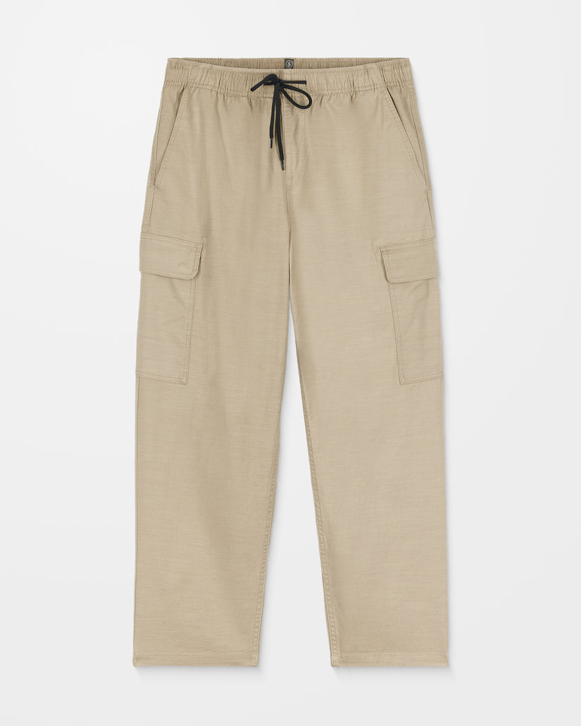 Billow Tapered Elasticated Waist Cargo Trousers - Khaki