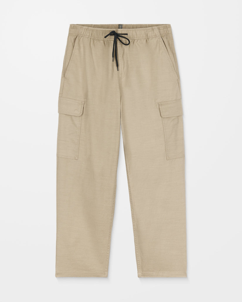 Billow Tapered Elasticated Waist Cargo Trousers - Khaki
