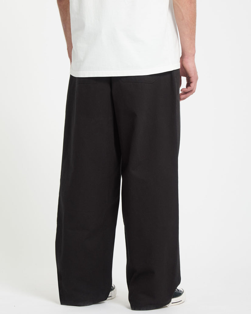Chillow Pleat Elasticated Waist Trousers - Antique Black
