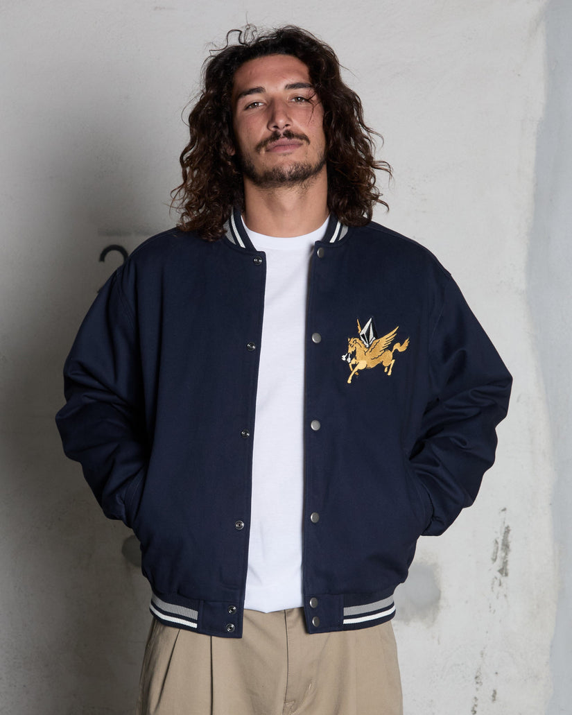 Flying Machines Bomber Jacket - Navy