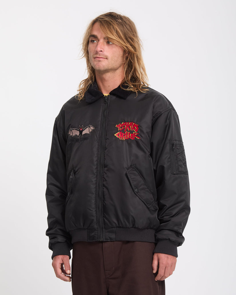 Ozzy Reversible Bomber Jacket - Black