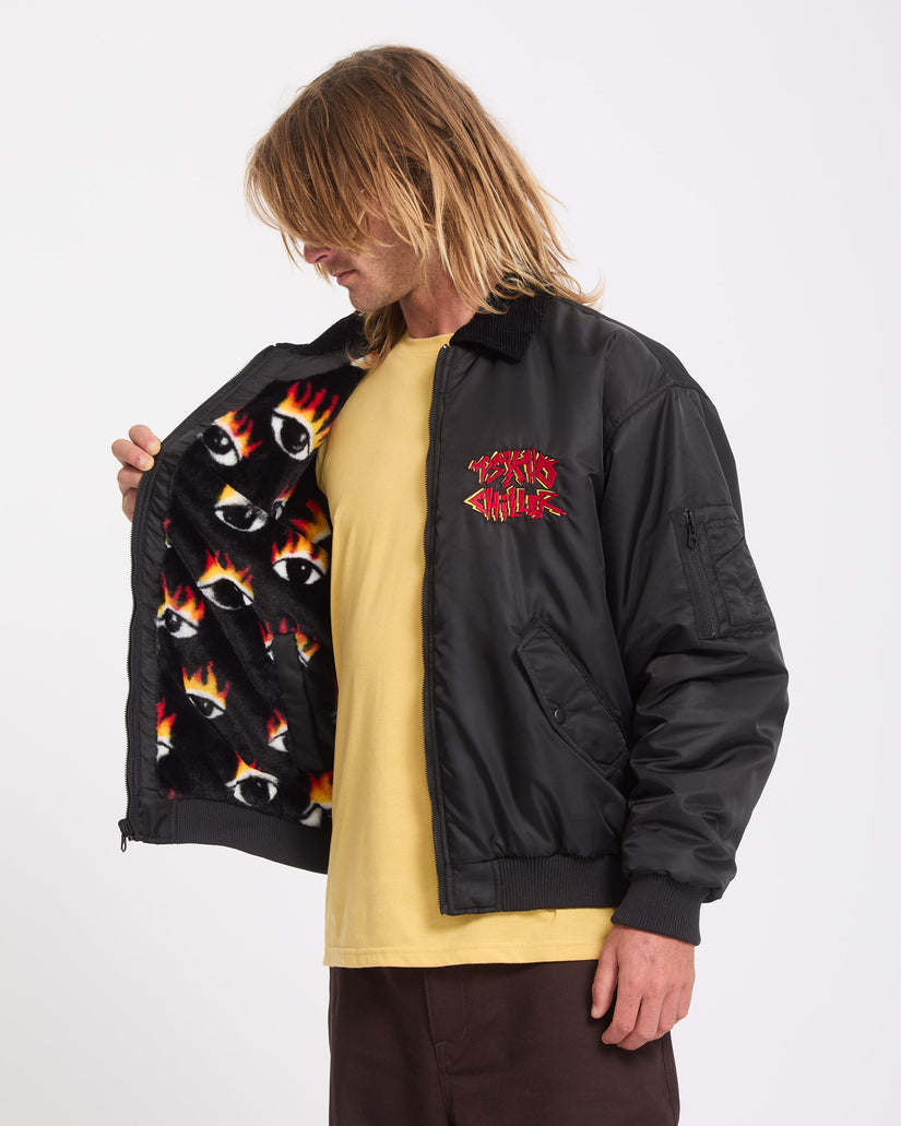 Ozzy Reversible Bomber Jacket - Black