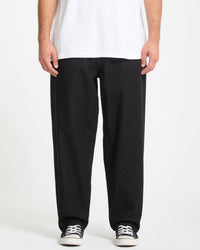 Pantalon À Taille Élastique Freazy Loose - Black Wash