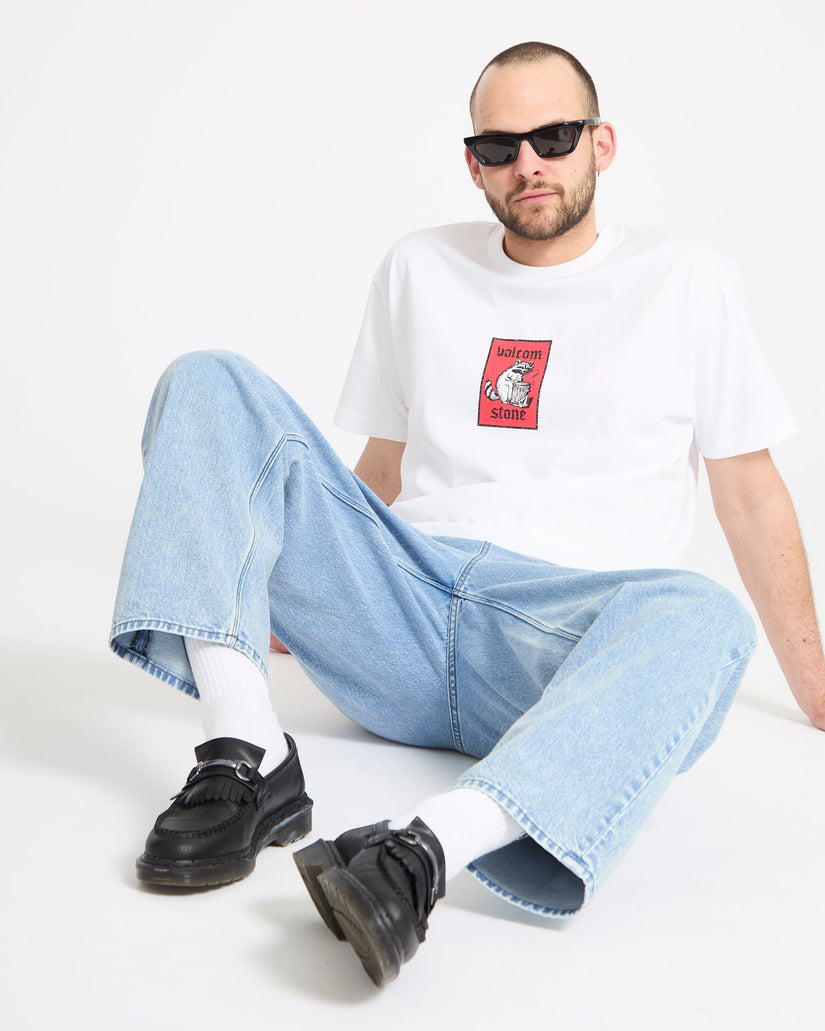 Freazy Loose Elasticated Waist Jeans - Pale Aqua