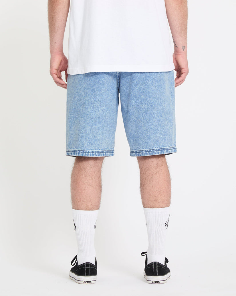 Freazy 22" Denim Elasticated Waist Short - Pale Aqua