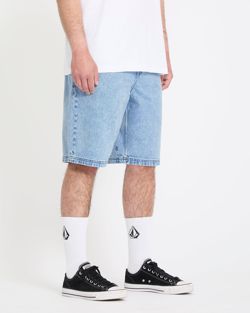 Freazy 22" Denim Elasticated Waist Short - Pale Aqua