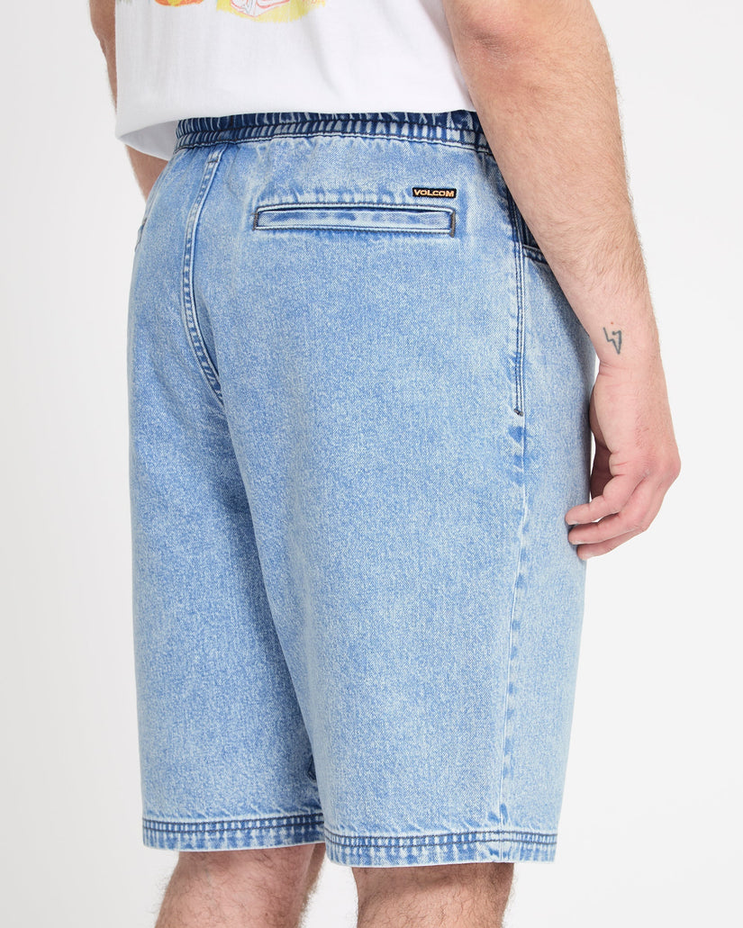 Freazy 22" Denim Elasticated Waist Short - Pale Aqua