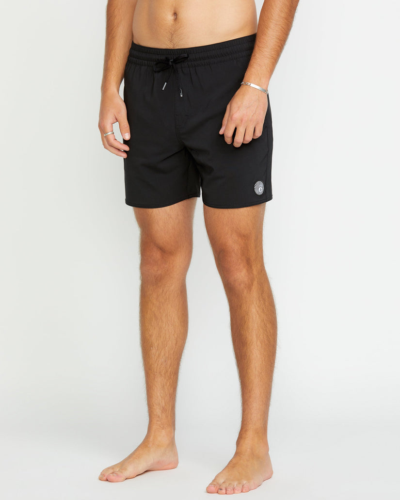 Lido Solid Trunk 16" Boardshort - BLACK