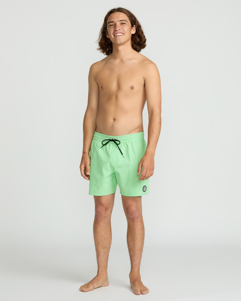 Lido Solid Trunk 16" Boardshort - Jade Cream