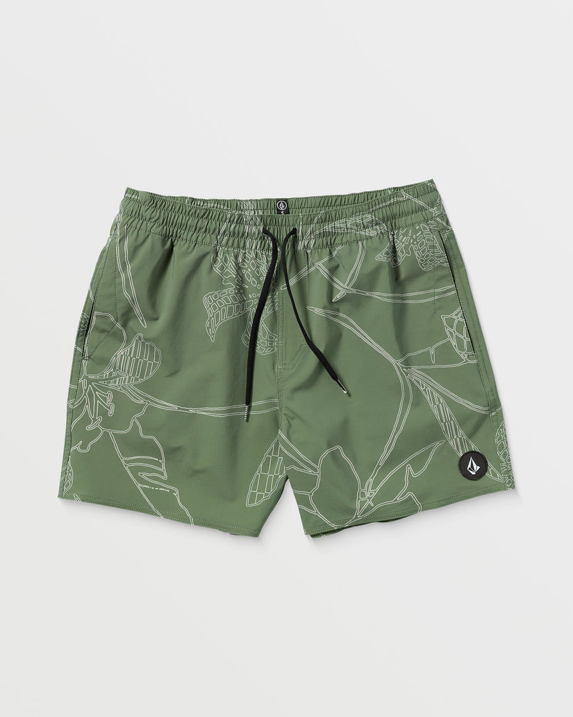 Lido Print Trunk 16" Boardshort - LIGHT OLIVE