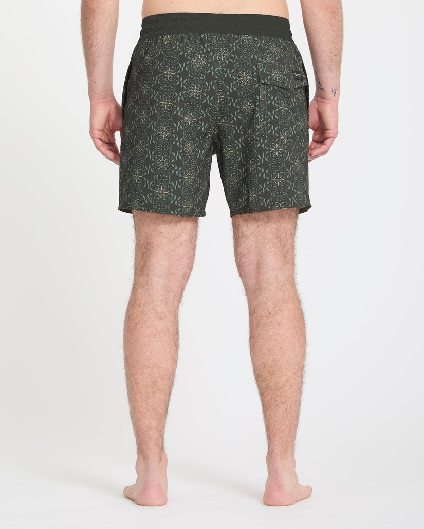 Lido Print Trunk 16" Boardshort - Squadron Green