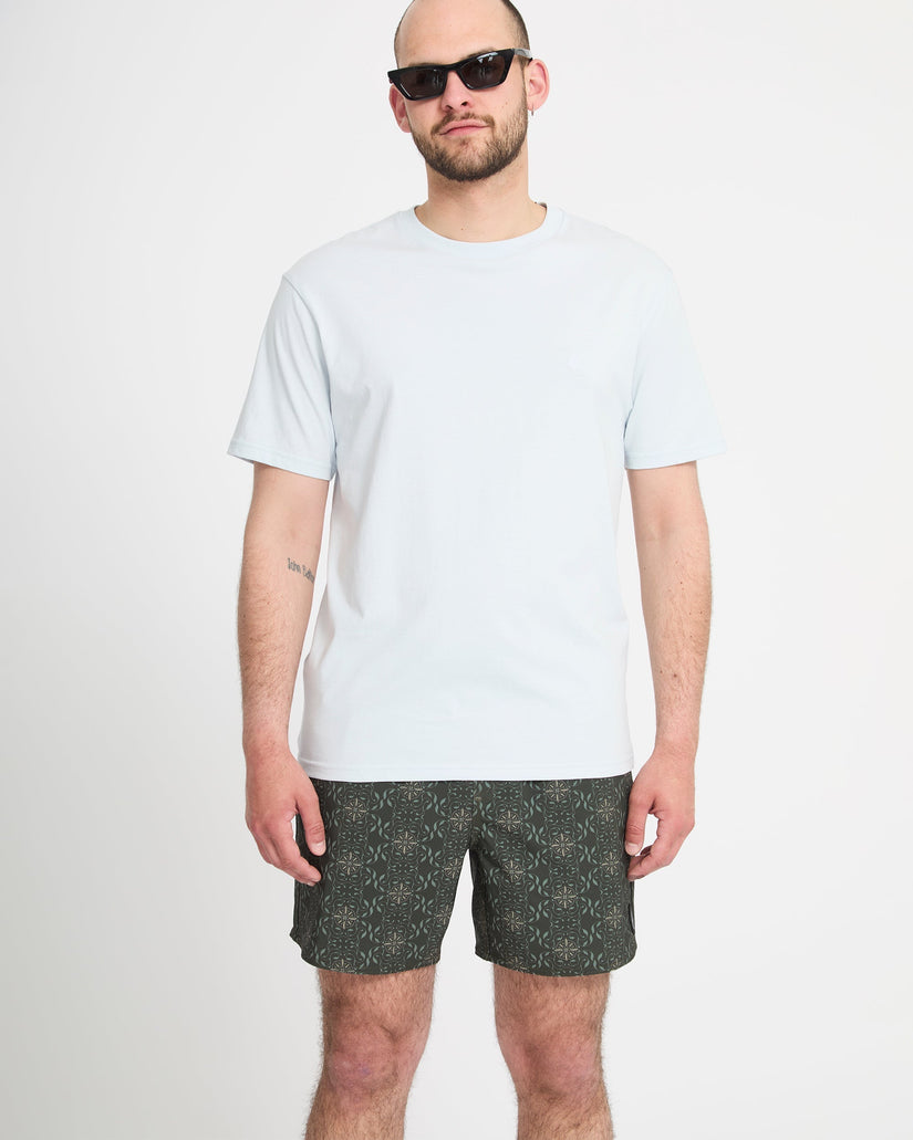 Lido Print Trunk 16" Boardshort - Squadron Green