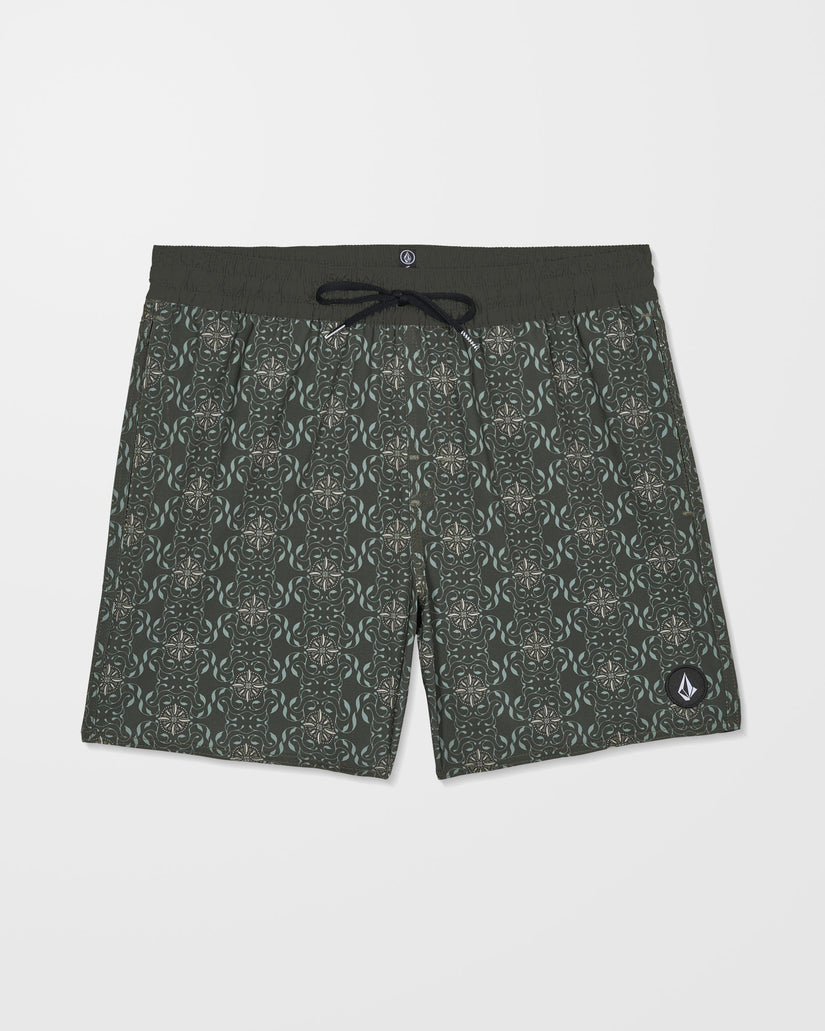 Lido Print Trunk 16" Boardshort - Squadron Green