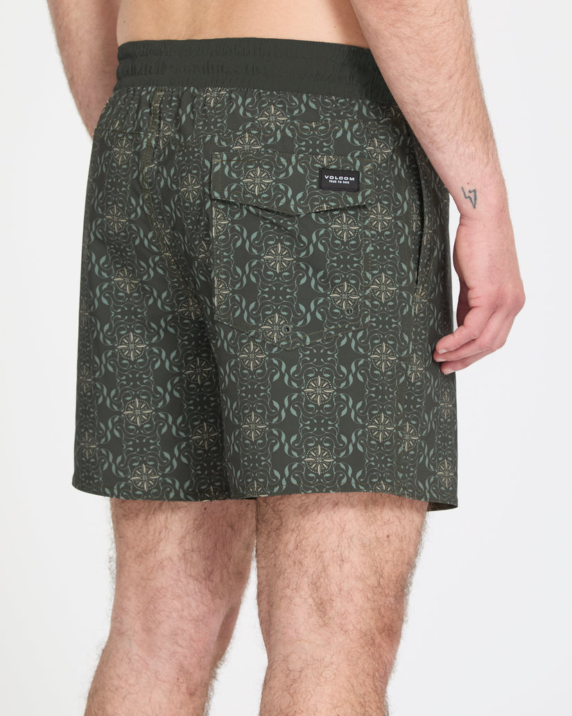 Lido Print Trunk 16" Boardshort - Squadron Green