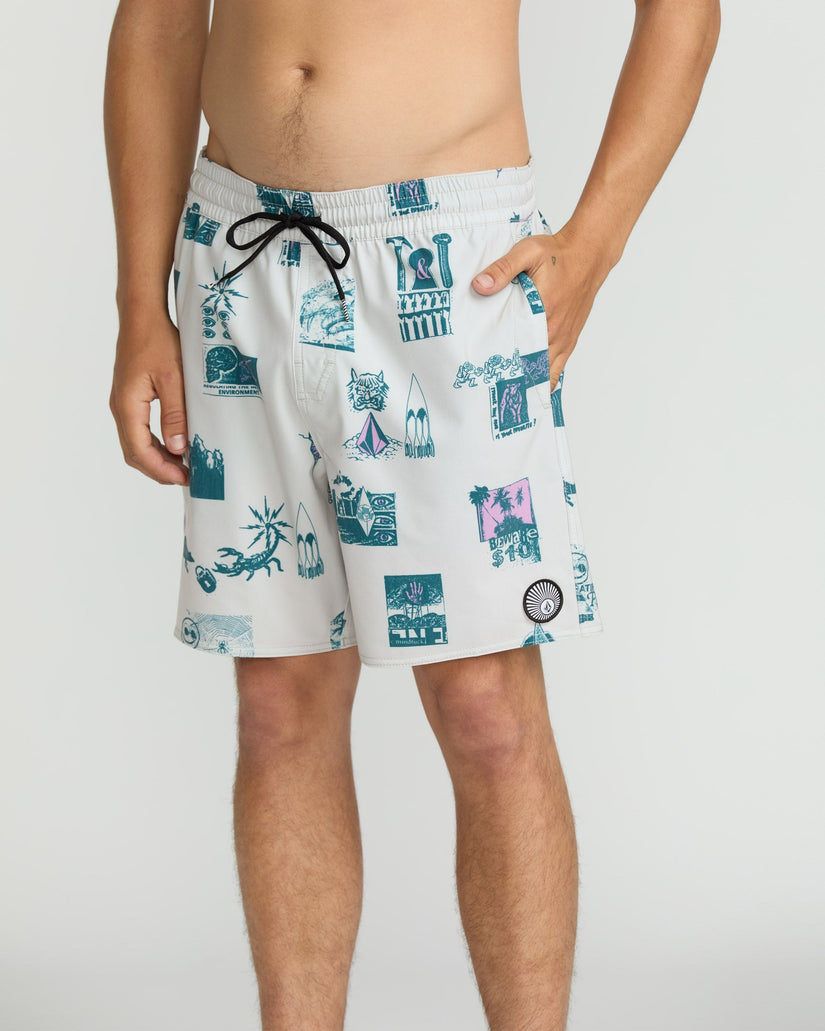 Psyche Cotton Trunk 17" Boardshort - Stone