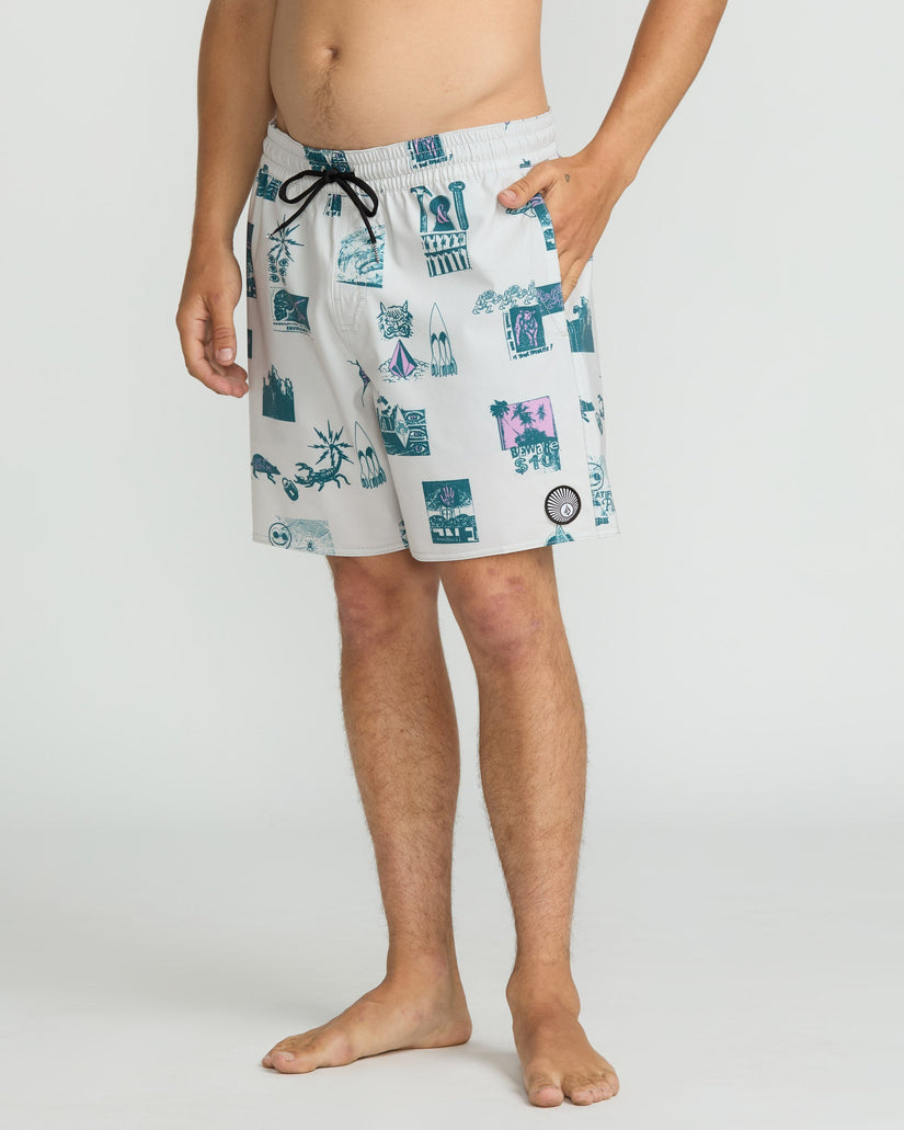 Psyche Cotton Trunk 17" Boardshort - Stone