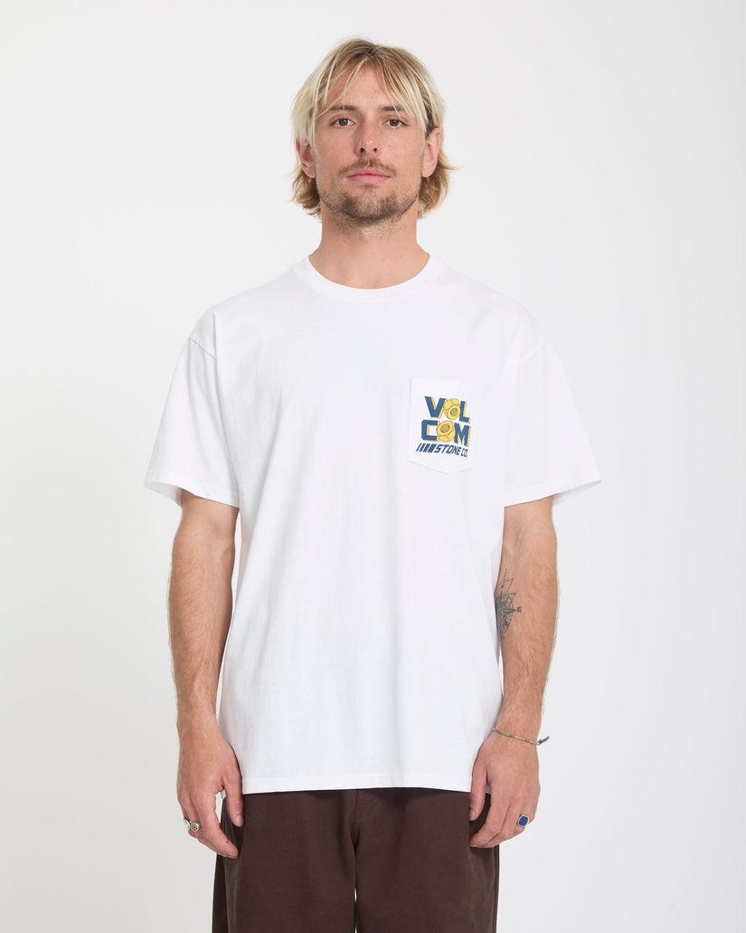 Parted Out Pocket T-Shirt - White