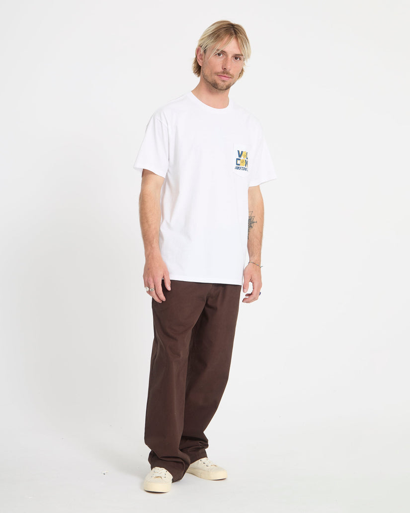 Parted Out Pocket T-Shirt - White