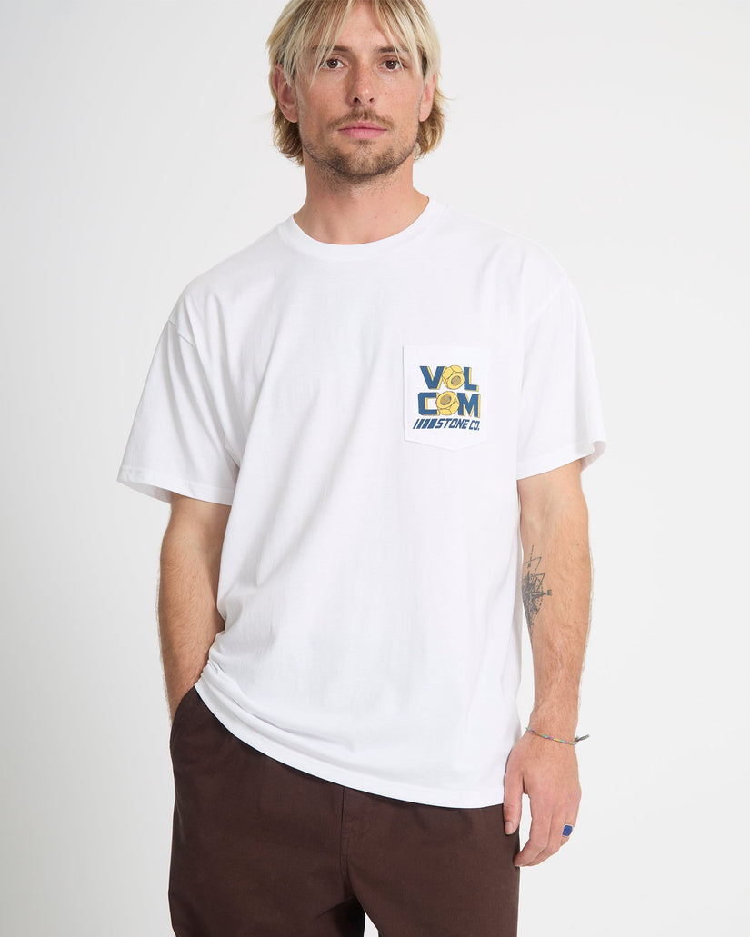 Parted Out Pocket T-Shirt - White