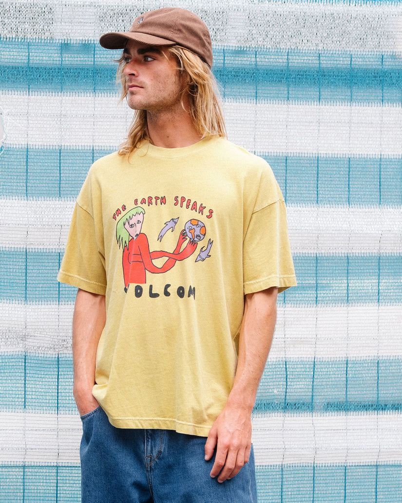 Earth Speaks T-Shirt - Mustard