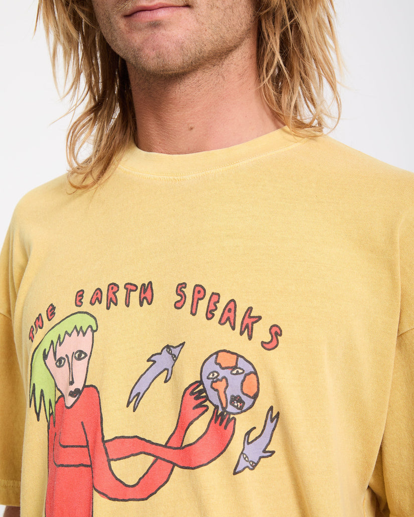 Earth Speaks T-Shirt - Mustard