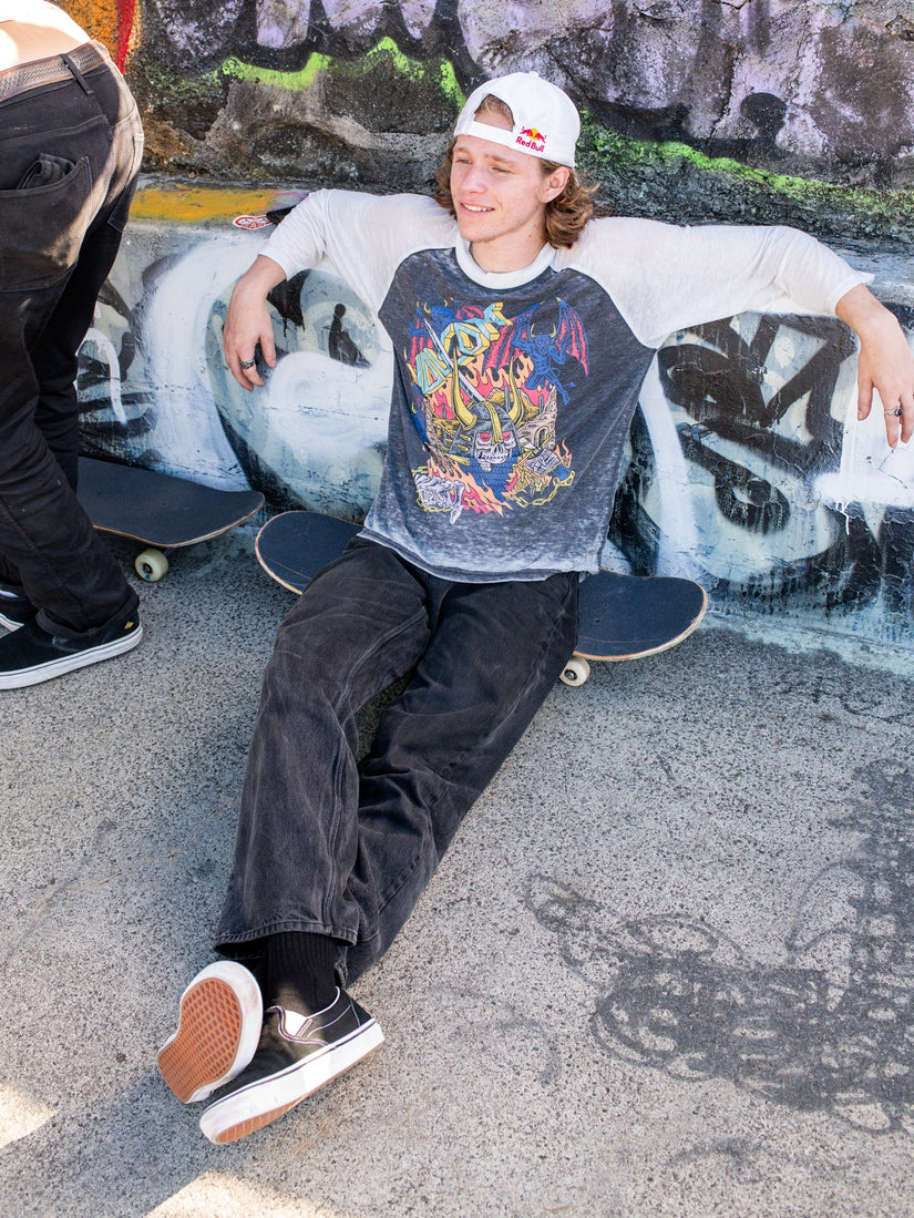 Skate Vitals Collin P Raglan T-shirt - BLACK