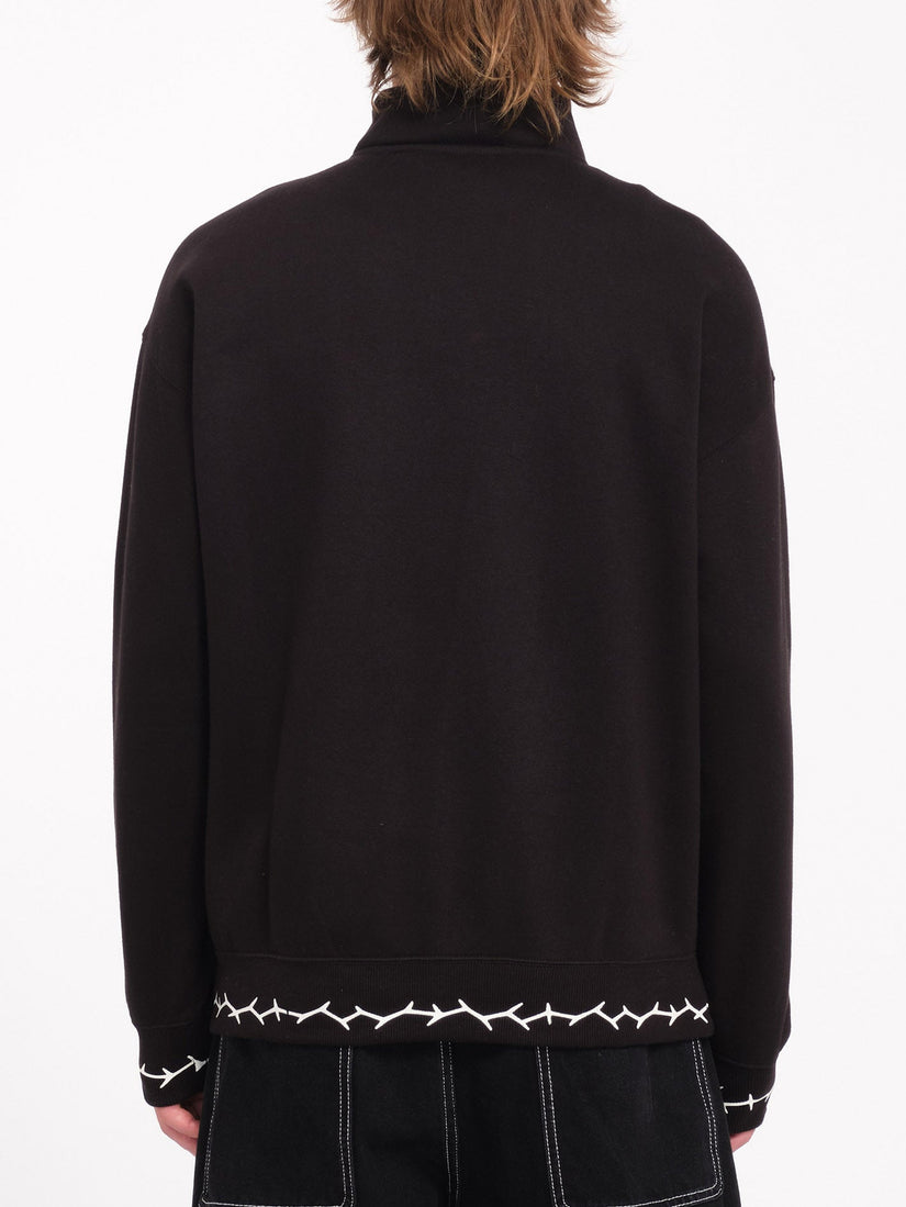 Sweat 1/2 Zip Mocklov - BLACK