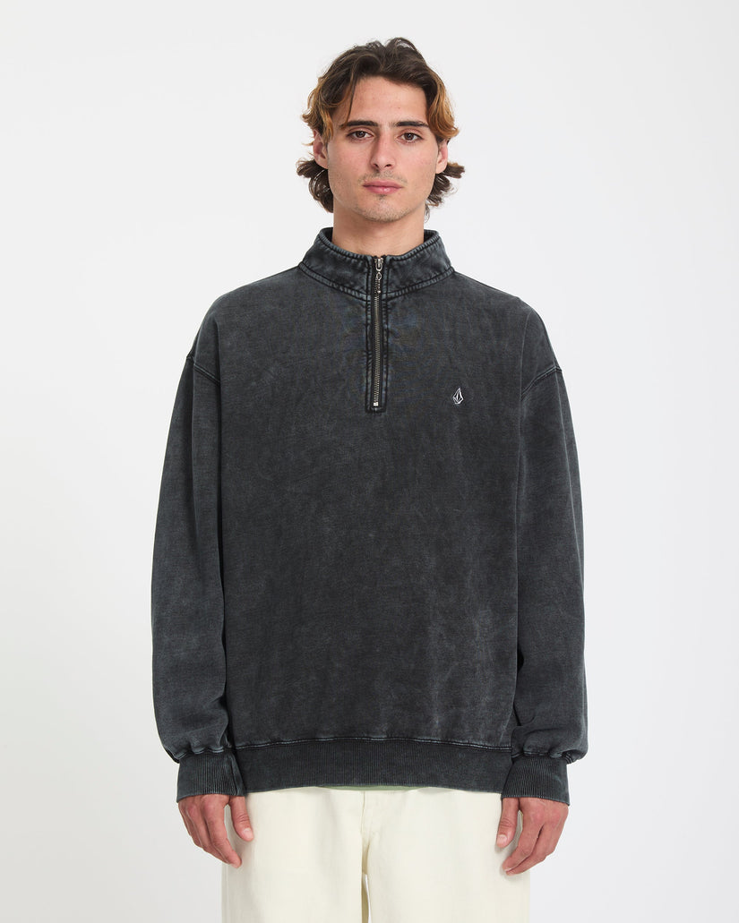 Single Stone Quarter Zip Sweatshirt - Light Acid Black