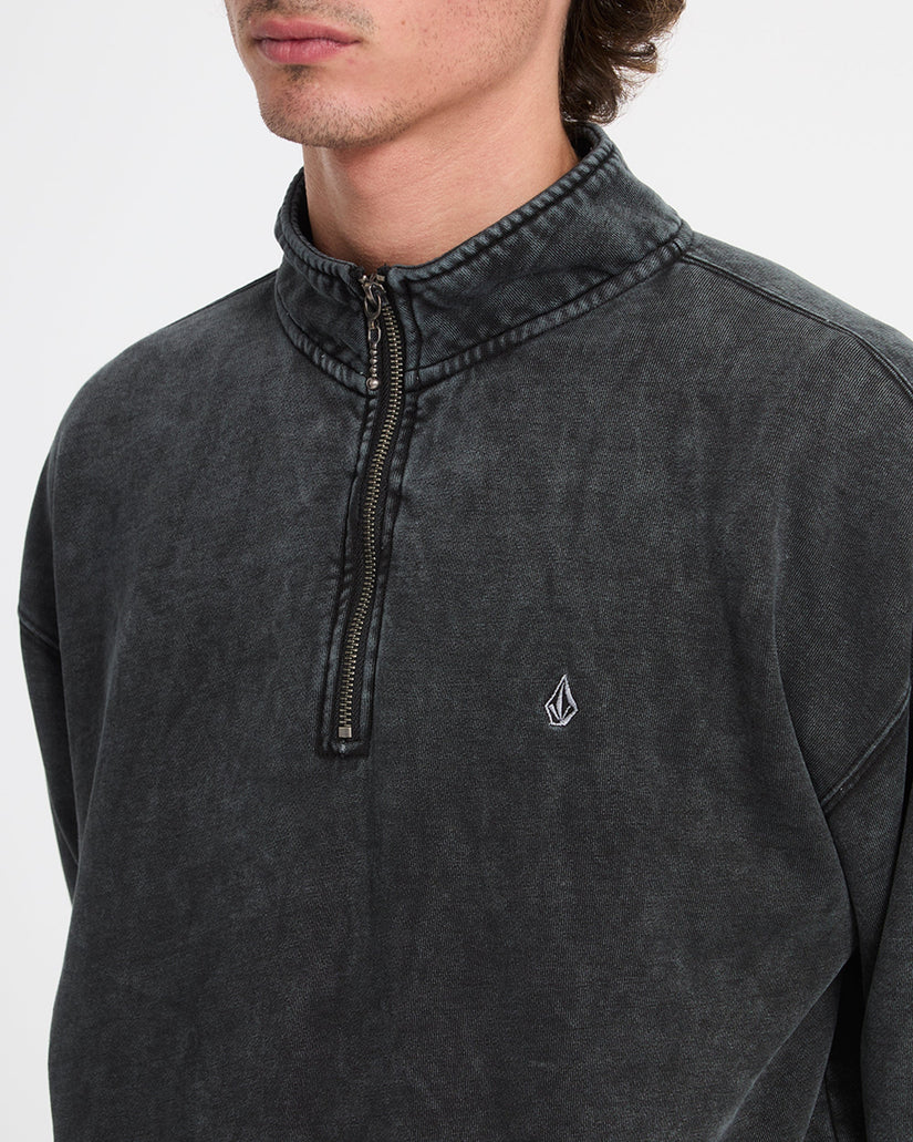 Single Stone Quarter Zip Sweatshirt - Light Acid Black