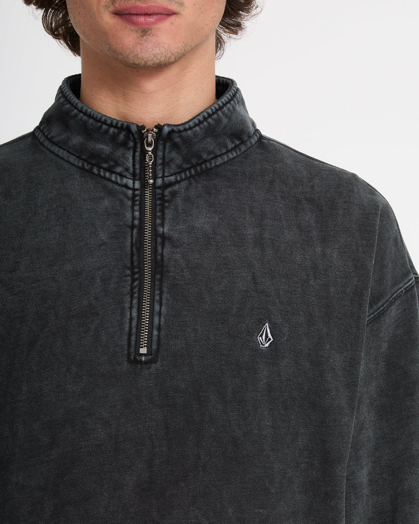 Single Stone Quarter Zip Sweatshirt - Light Acid Black