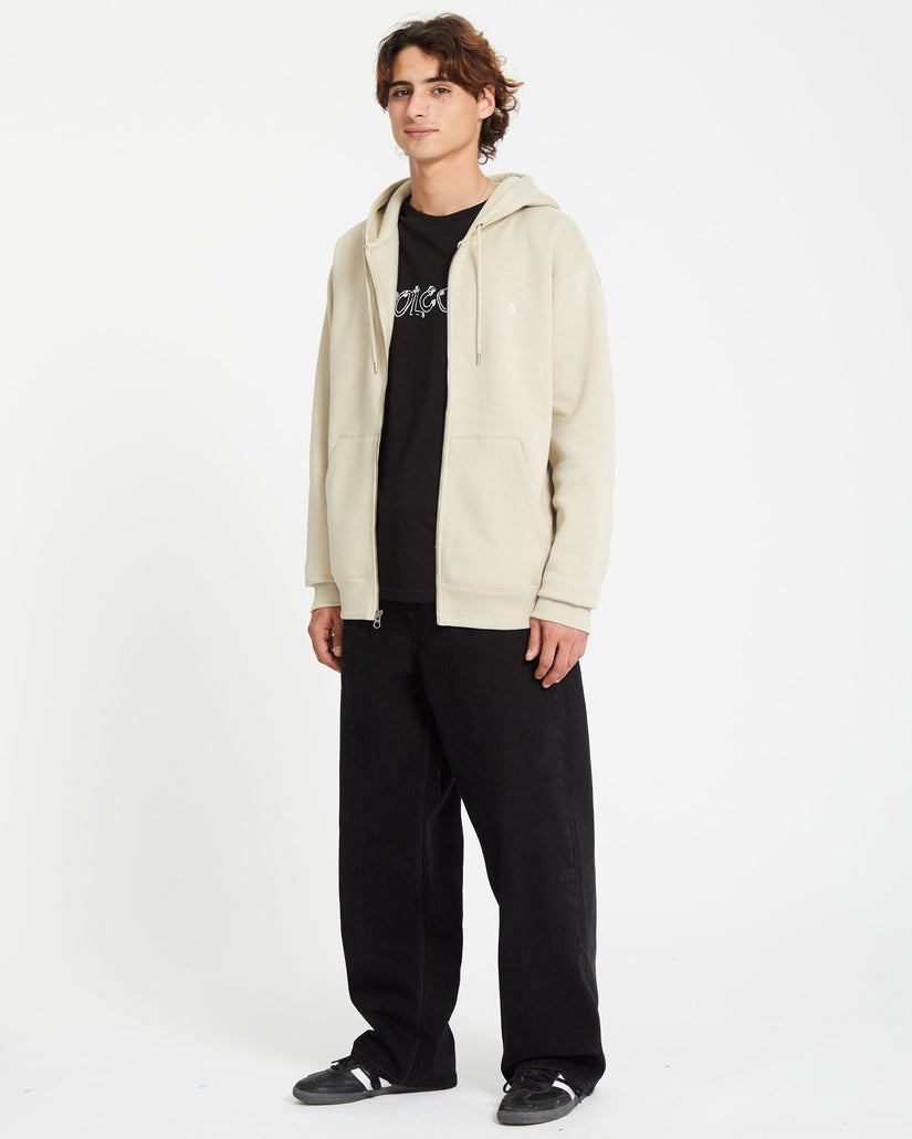 Sweat à Capuche Zippé Single Stone - LIGHT KHAKI