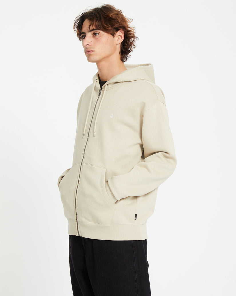 Sweat à Capuche Zippé Single Stone - LIGHT KHAKI