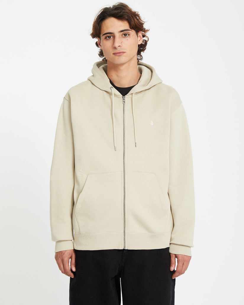 Sweat à Capuche Zippé Single Stone - LIGHT KHAKI