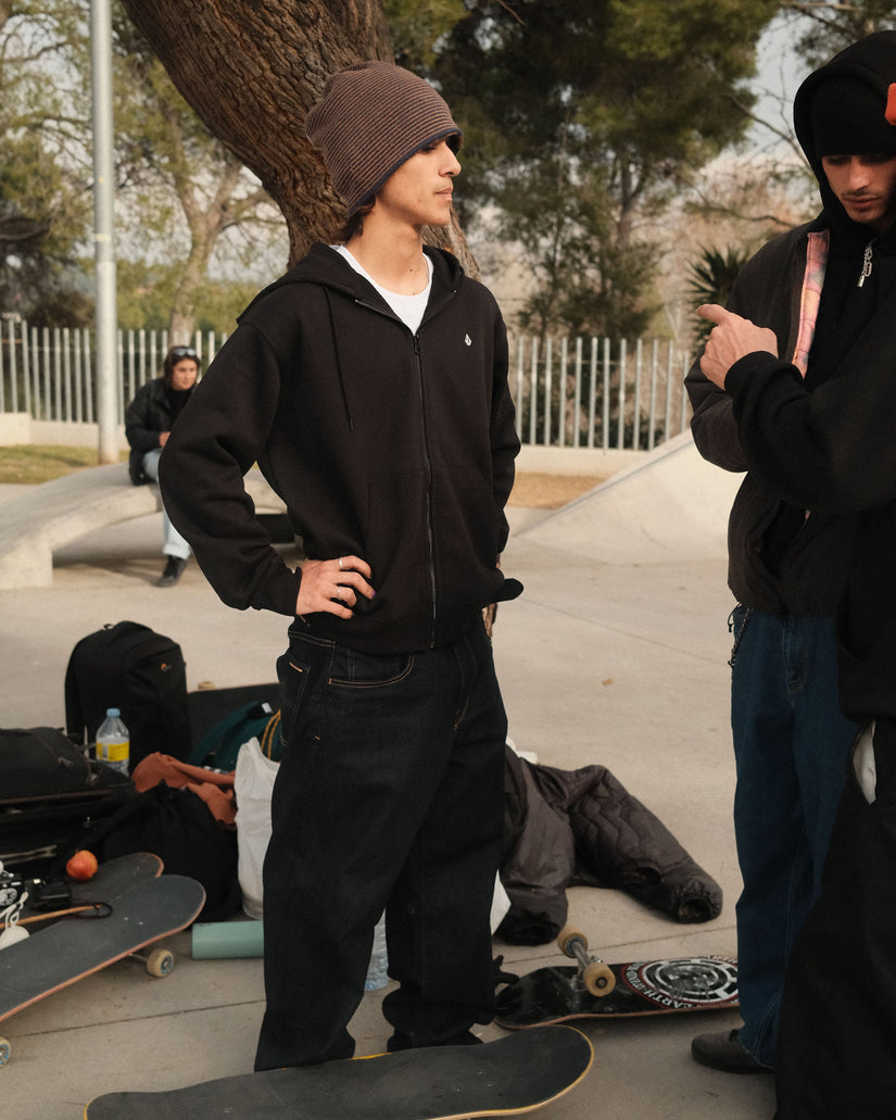 Single Stone Zip Hoodie - Black
