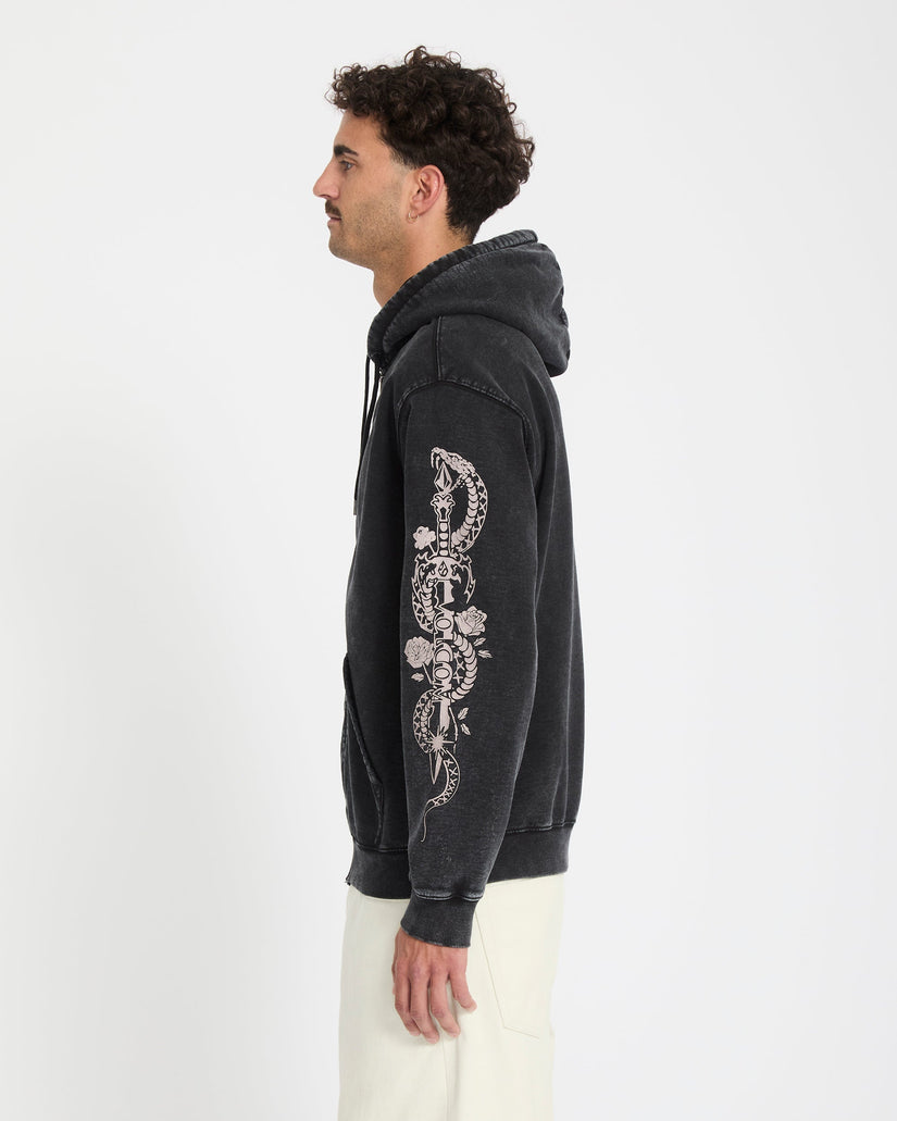 Die By The Stone Full Zip Hoodie - Light Acid Black