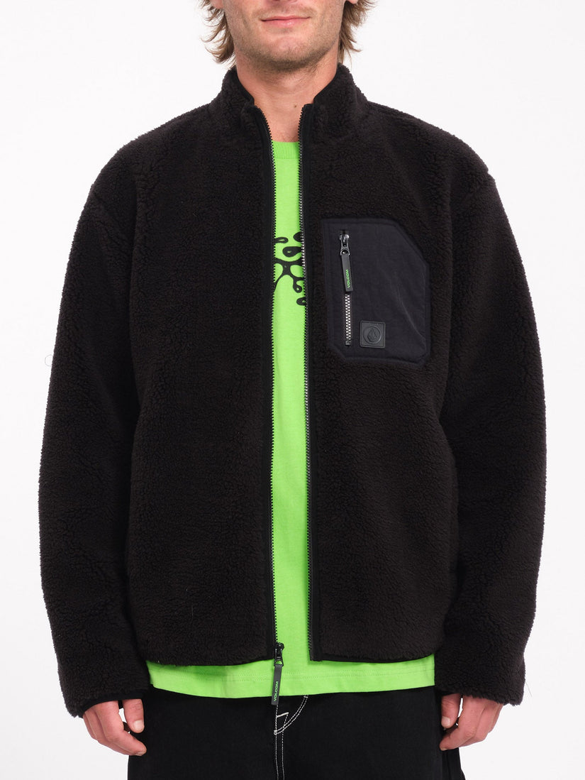 Sweat Sherpa Zippé Muzzer Fuzzar - BLACK
