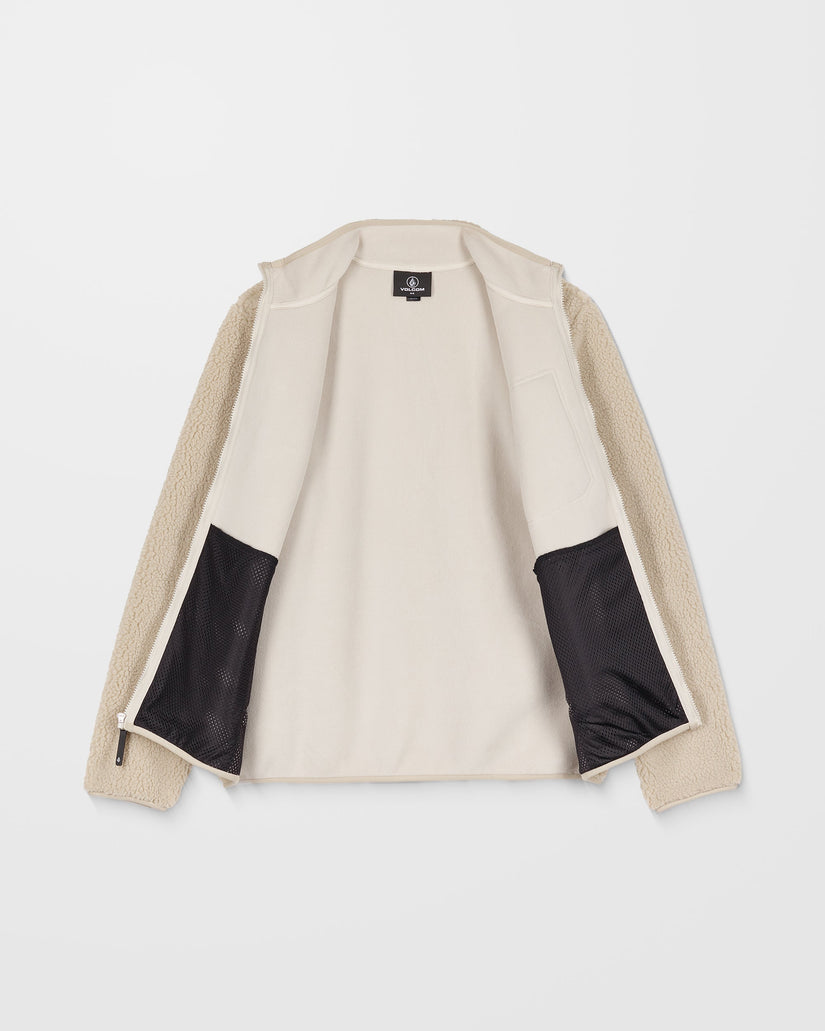 Muzzer Fuzzar Zip Sherpa Sweatshirt - Stone