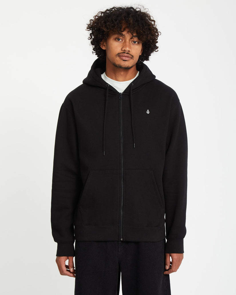 Single Stone Zip Hoodie - Black