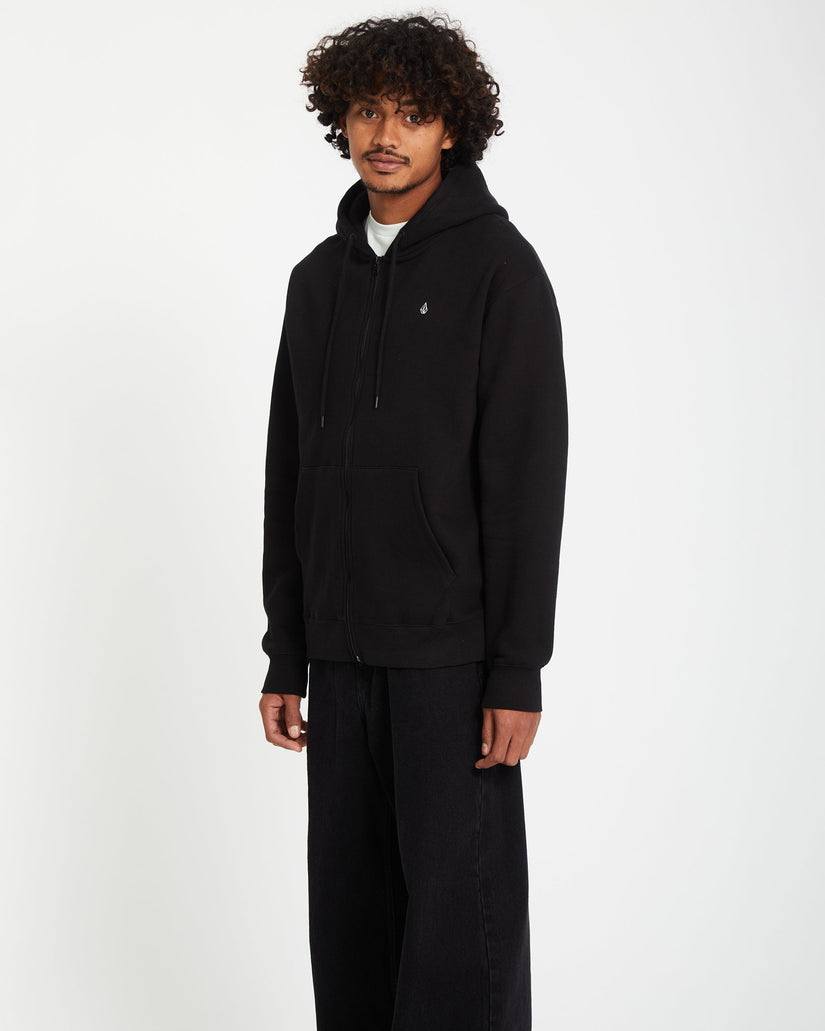 Single Stone Zip Hoodie - Black